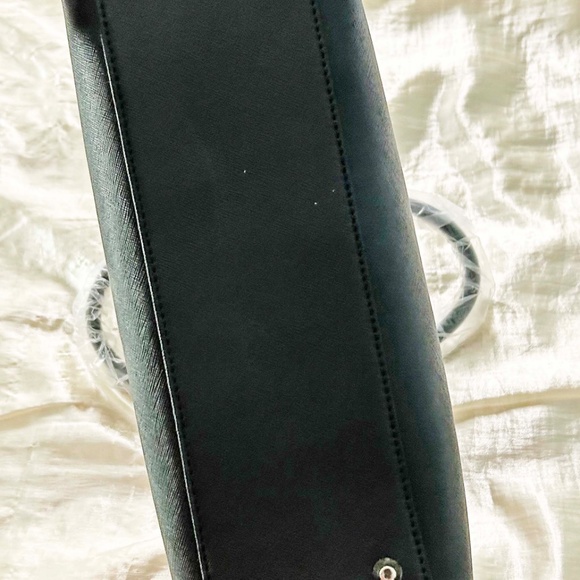 SATCHEL/SHOULDER BAG, DANIER LEATHER, BLACK, POCKETS, FRONT ACCENT LIKE A BIRKIN - Picture 9 of 16